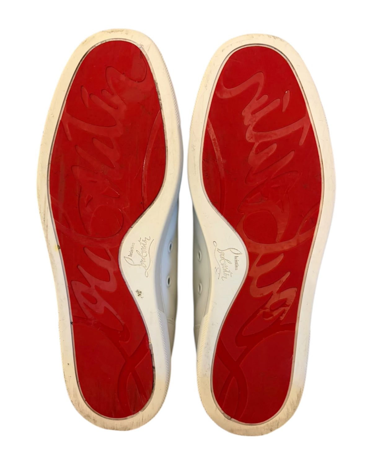 Christian Louboutin Louis Junior Spikes Flat Trainers – White