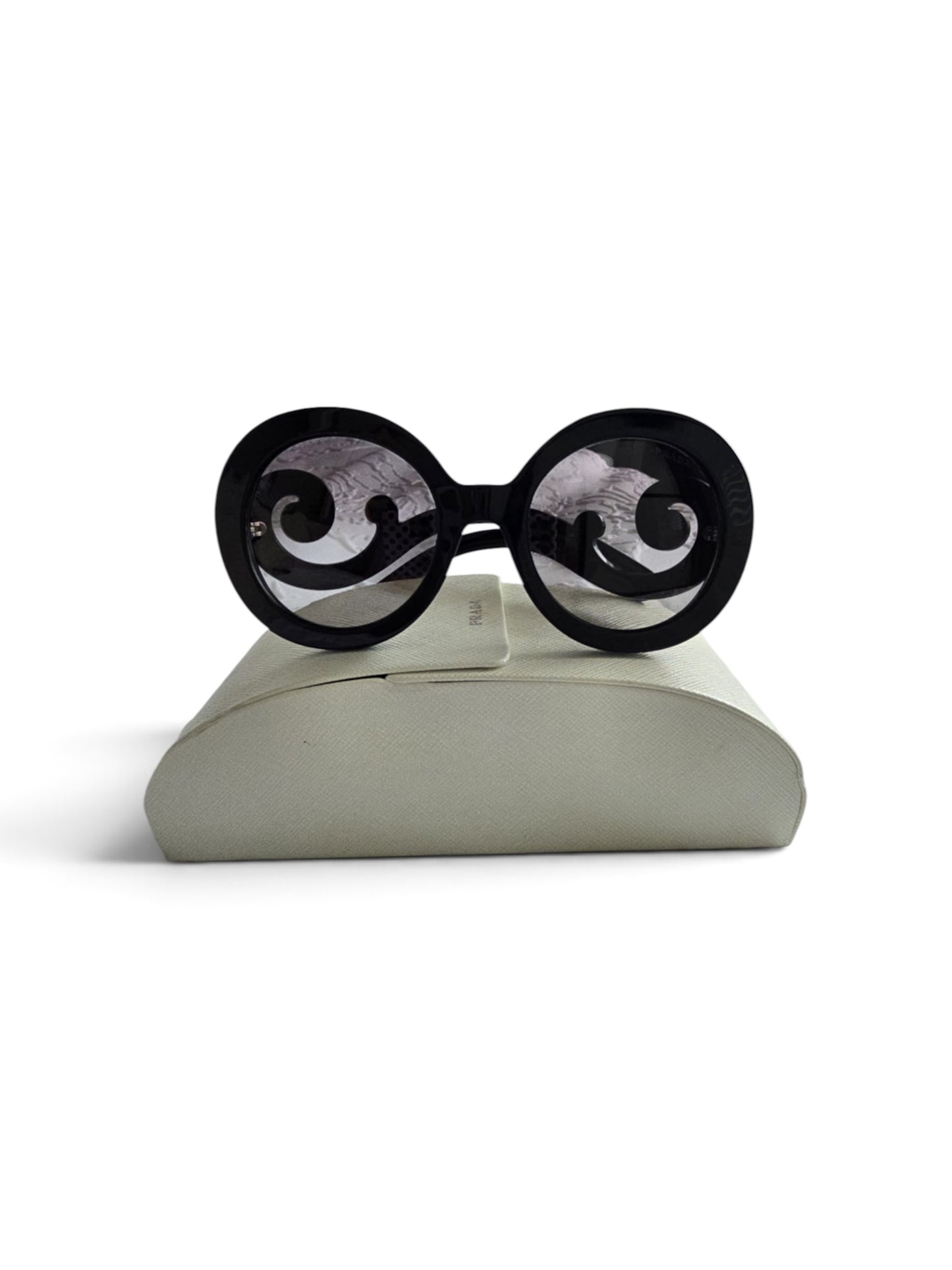 Prada Baroque Round Black Sunglasses