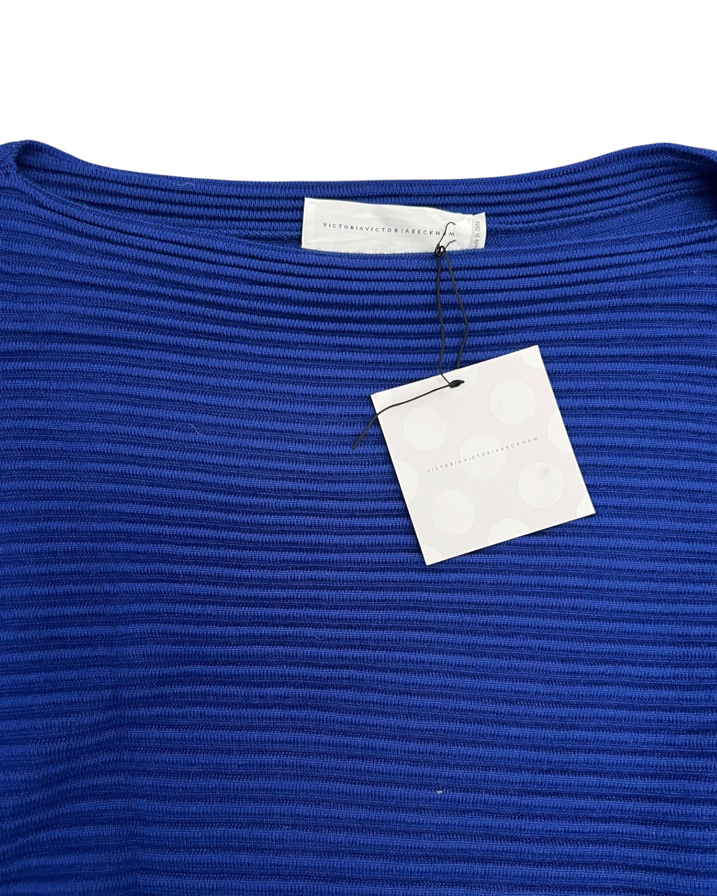 Victoria, Victoria Beckham Ribbed Wool Jumper – Cobalt Blue – Size M