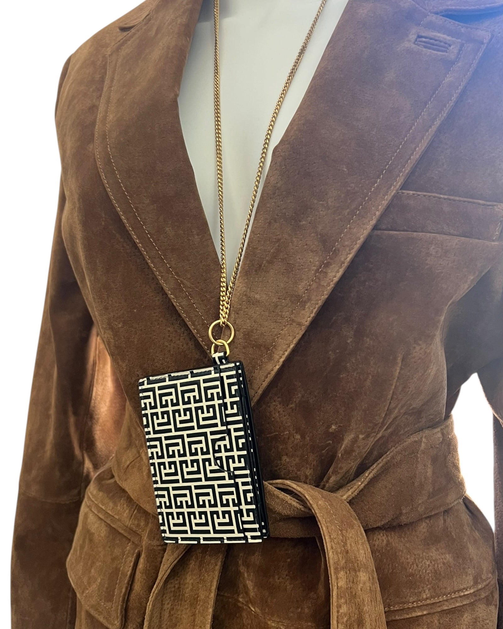 Balmain Monogram Card Holder on chain - The Luxury Savvy
