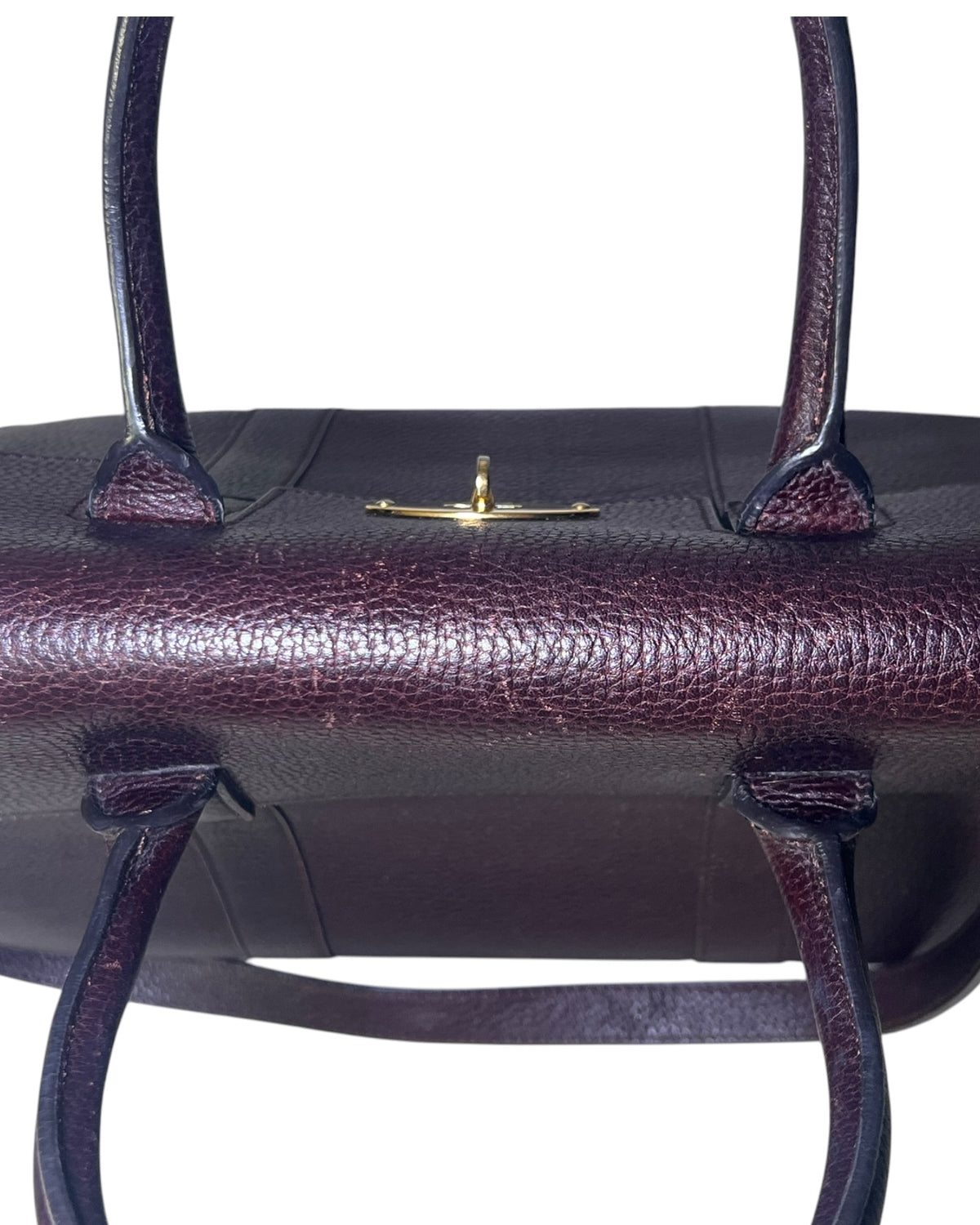 Mulberry Bayswater with Strap in Oxblood Grained Leather – Gold Hardware