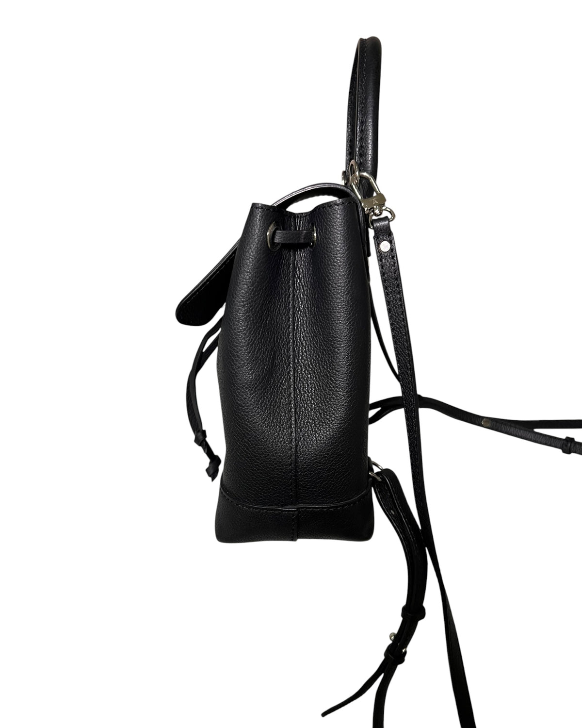 Louis Vuitton Lockme Backpack Black Leather Silver-Tone Hardware