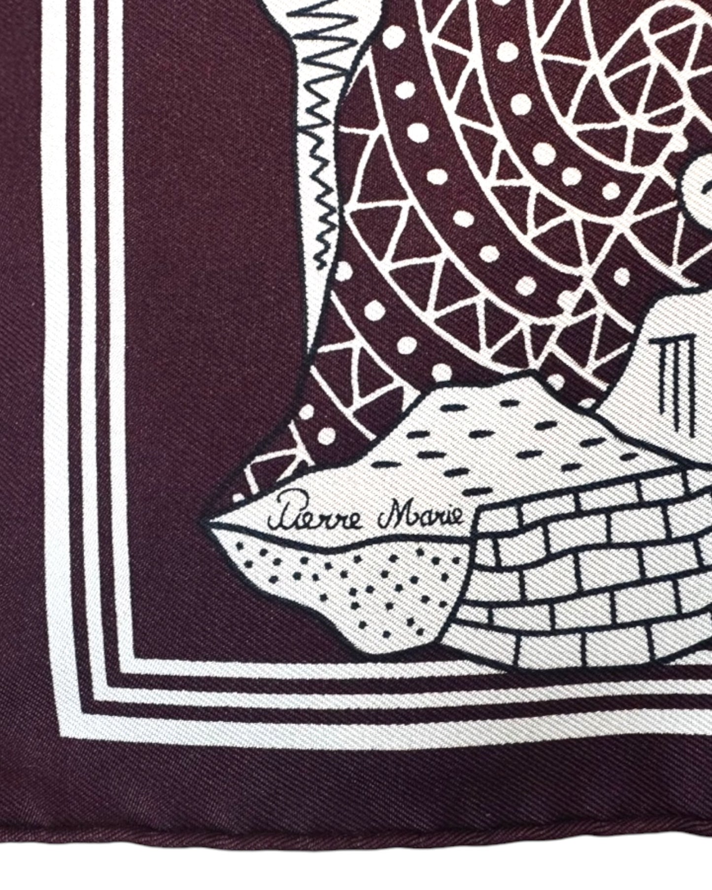 Hermès “Les Canyons Étoilés” Bandana Scarf 55 – Burgundy - The Luxury Savvy