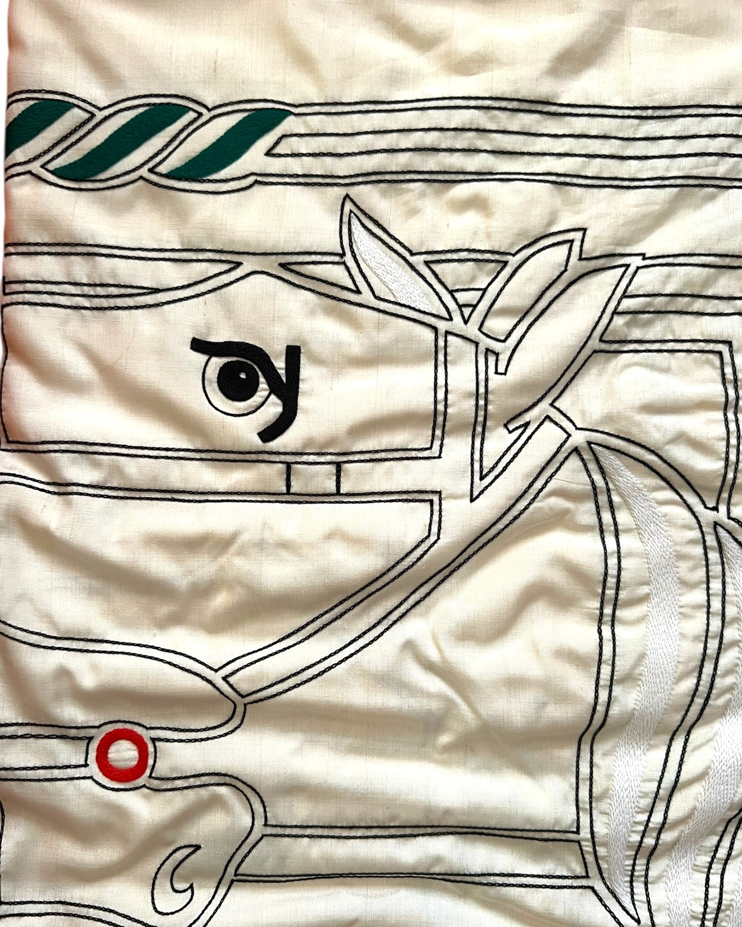 Hermès Carré 90 “Quadrige” – Hand-Embroidered Silk Scarf (Pristine — with Special Box)