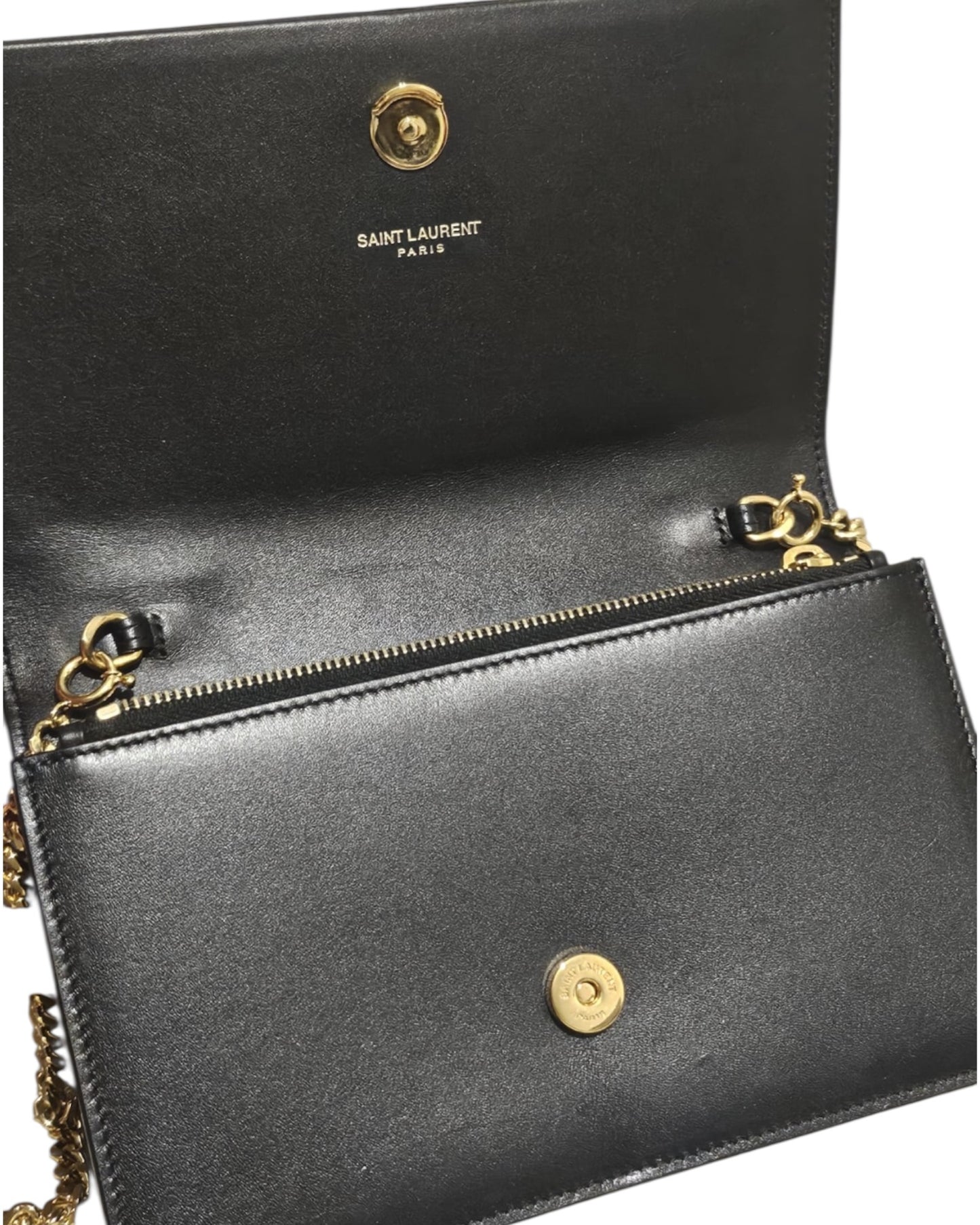 Saint Laurent Black Lambskin Tassel Wallet on Chain - The Luxury Savvy