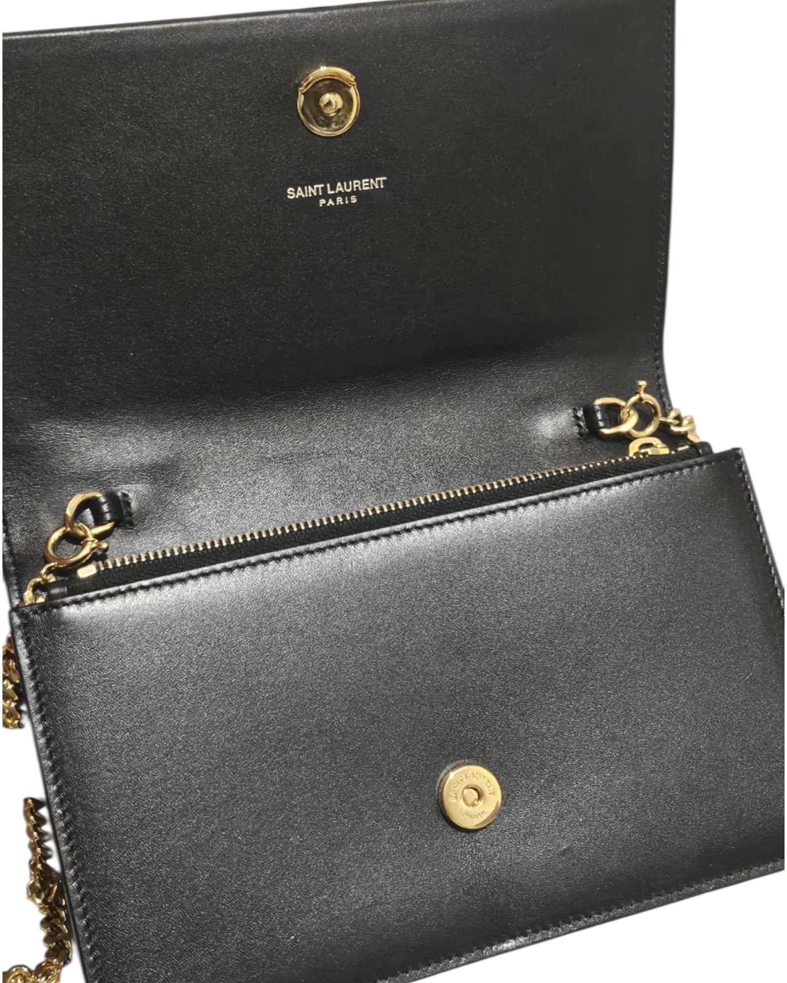 Saint Laurent Black Lambskin Tassel Wallet on Chain - The Luxury Savvy