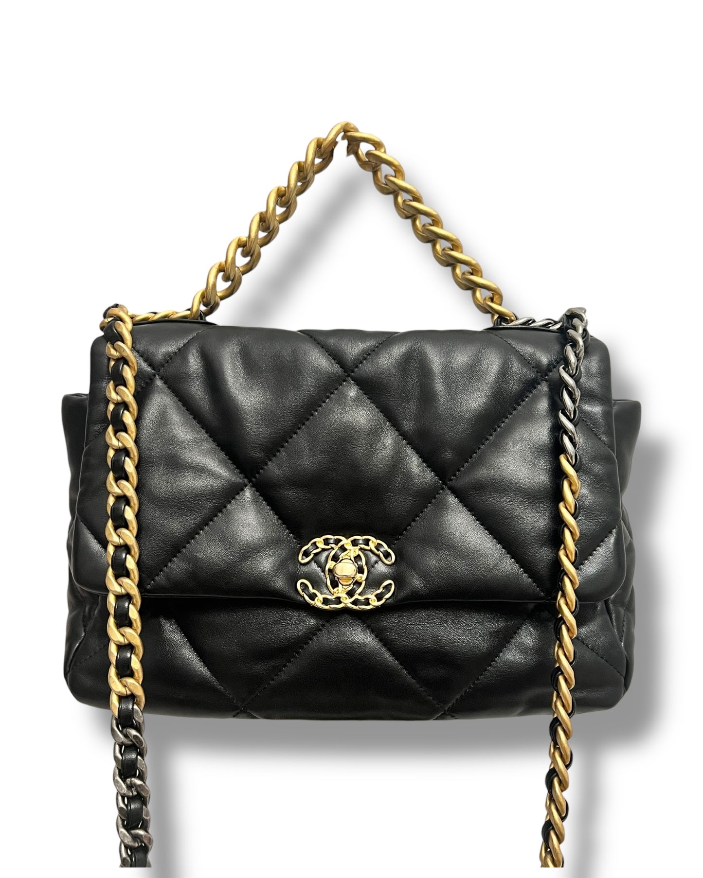 Chanel 19 Large Flap Bag – Black Lambskin, Mixed Hardware – (22P Collection)