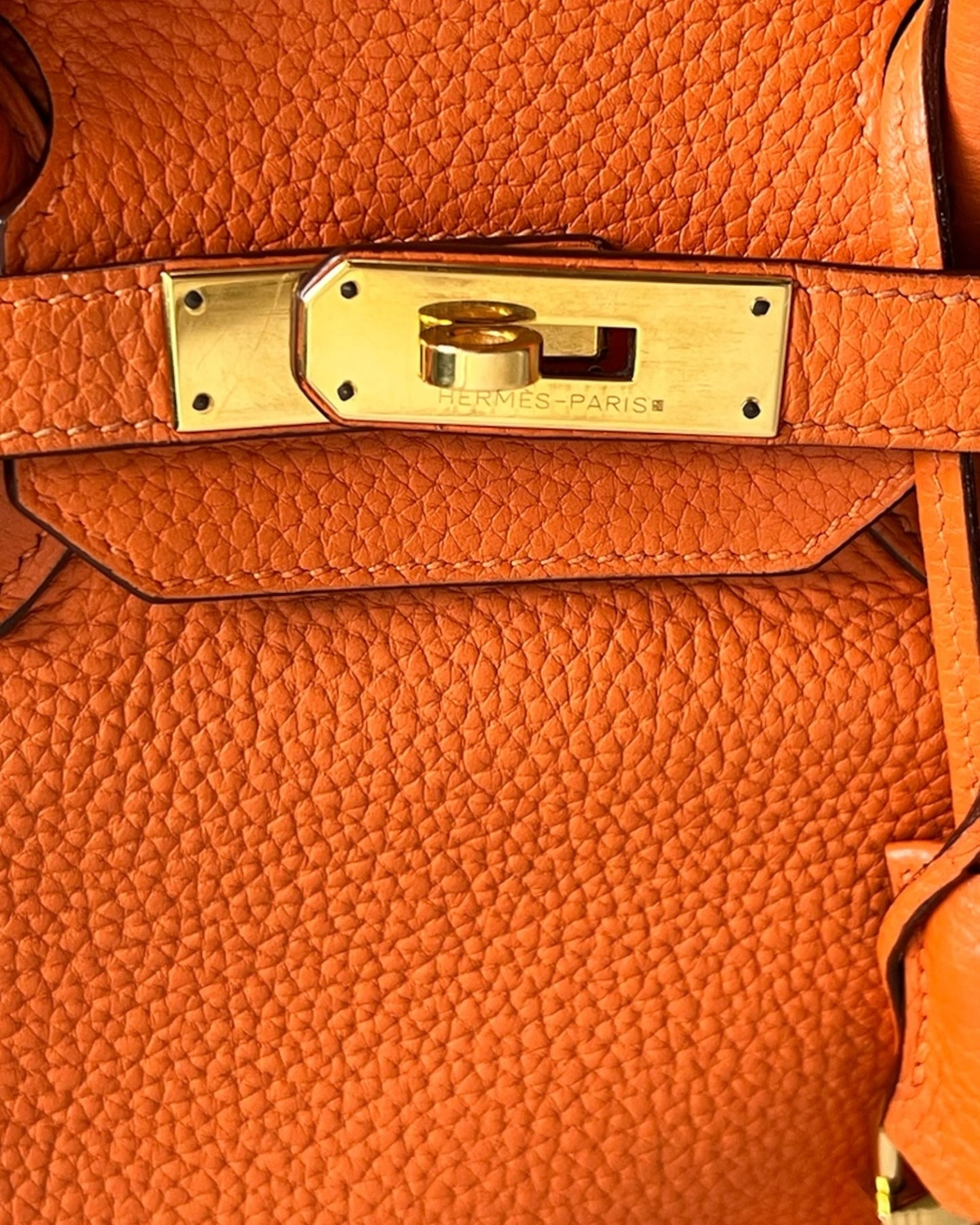Hermès Birkin 35 Orange Clemence Leather | Very Good Pre-Owned Condition - The Luxury Savvy