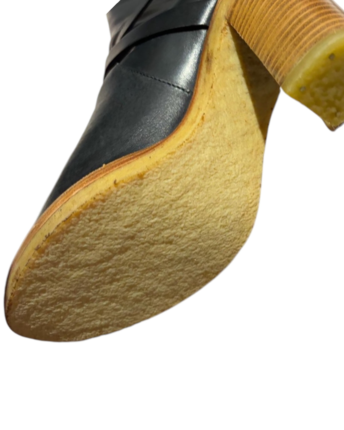 Mulberry Black Leather Calf-Length Boots – Gold-Tone Horsebit Detail