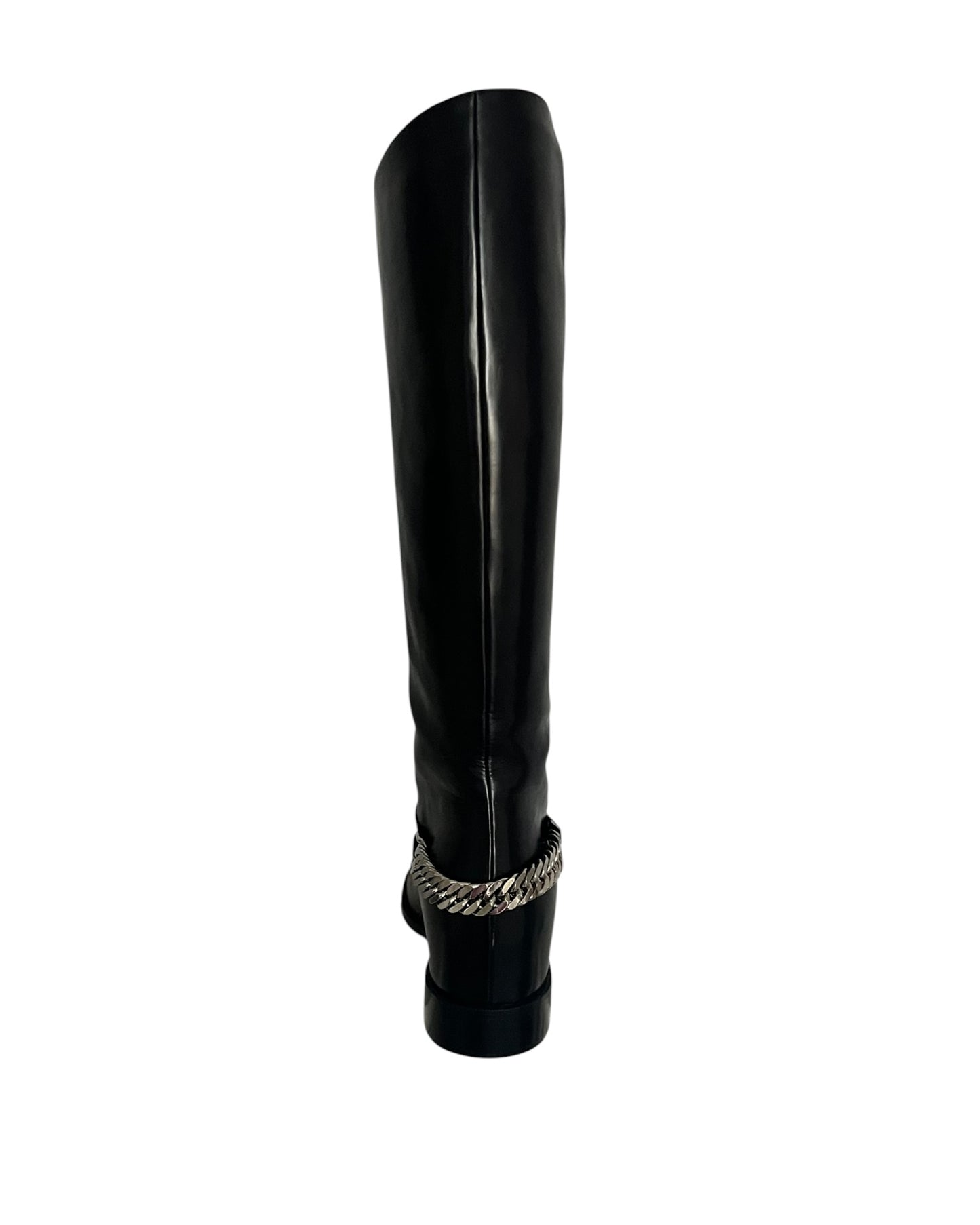 Christian Louboutin Cate Chain Riding Boots Black Leather | Size EU 36