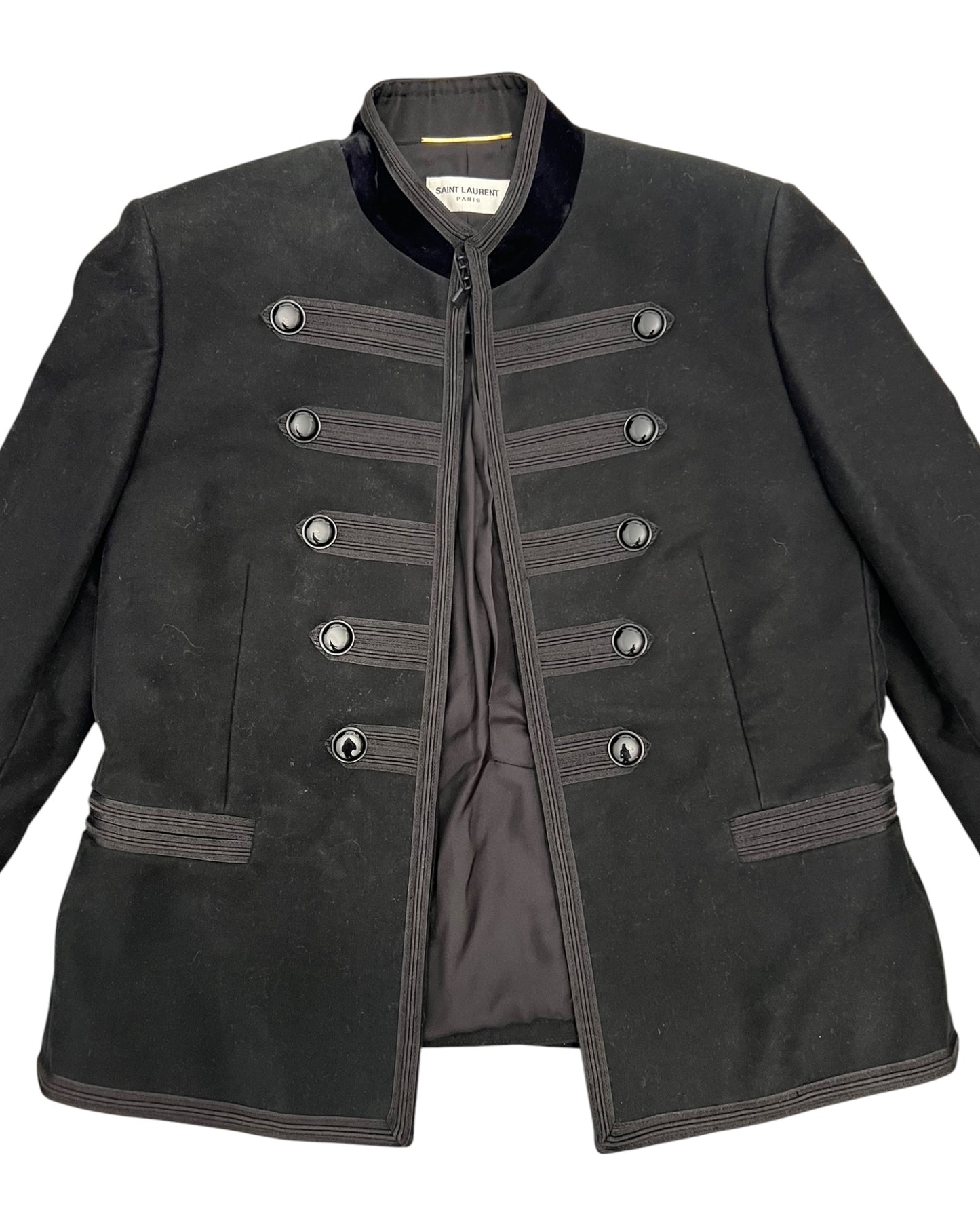 Saint Laurent Black Moleskin Military Jacket – Size 40