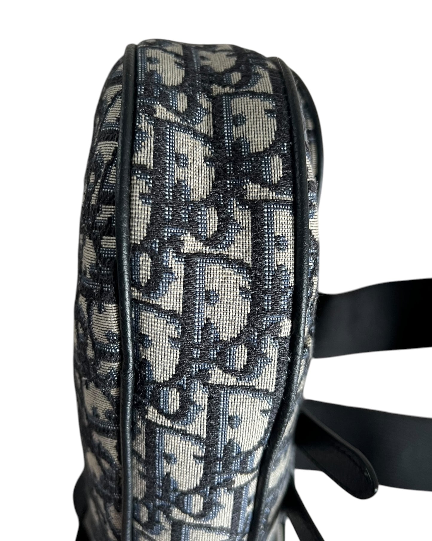 Christian Dior Saddle Bag – Beige & Black Dior Oblique Jacquard Crossbody Bag