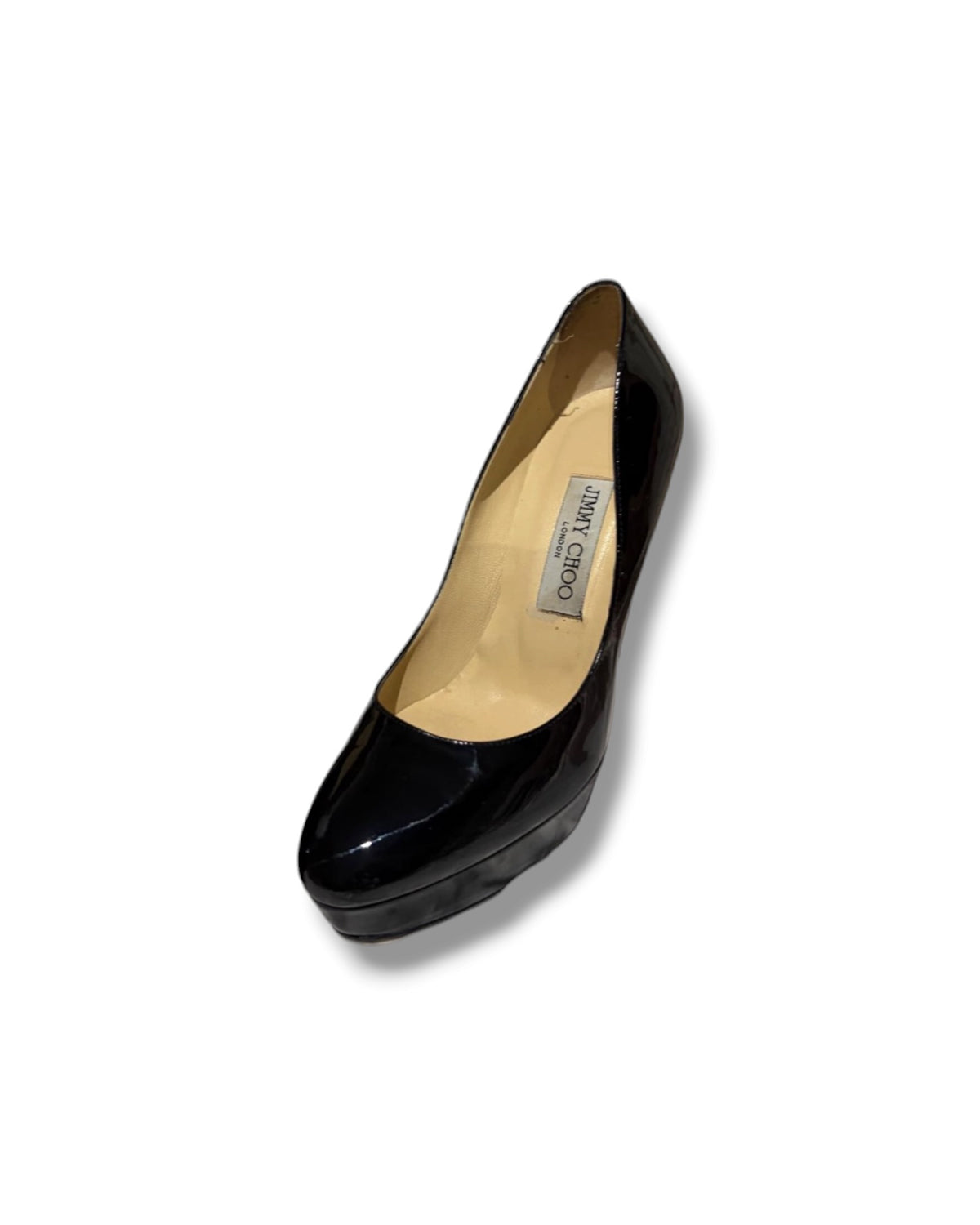 Jimmy Choo Black Patent Leather Platform Court Shoes - The Luxury Savvy