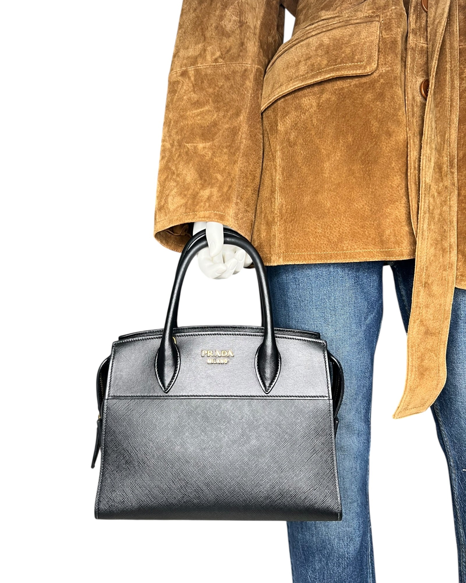 Prada Saffiano City Tote Bag – Black (Nero) - The Luxury Savvy