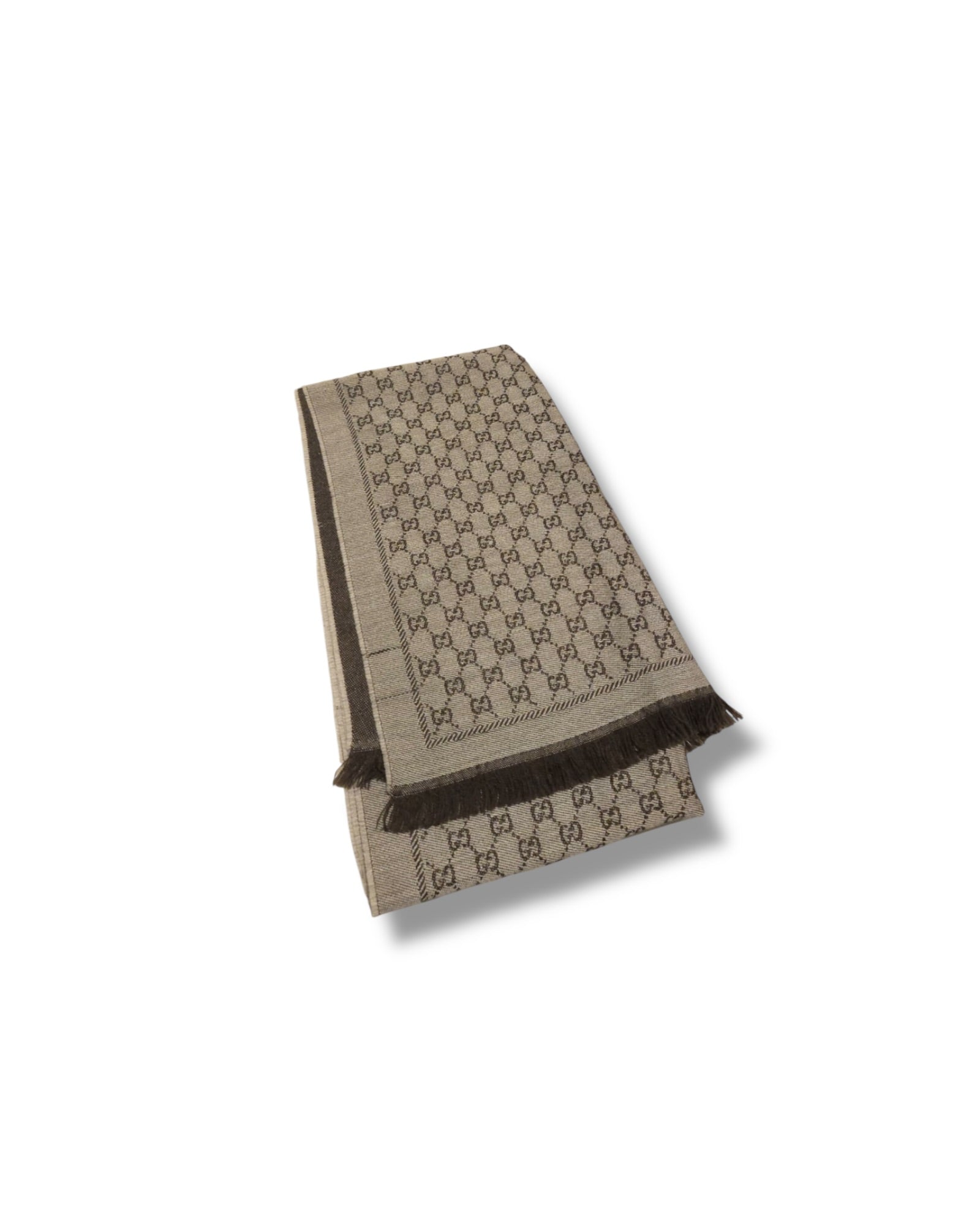 Gucci GG Monogram Scarf | Brown & Beige - The Luxury Savvy