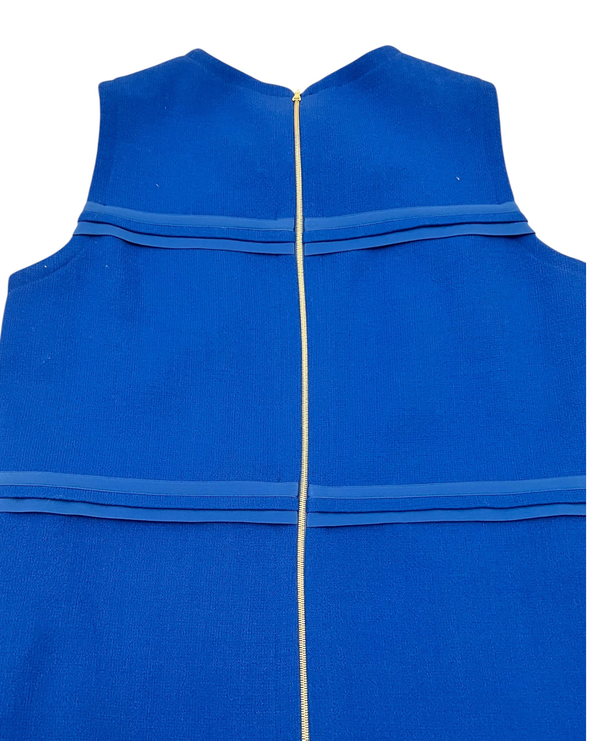 Victoria Beckham Sleeveless Wool & Silk Shift Dress – Cobalt Blue – UK 10