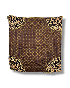 Louis Vuitton Monogram Leopard Silk Scarf 70