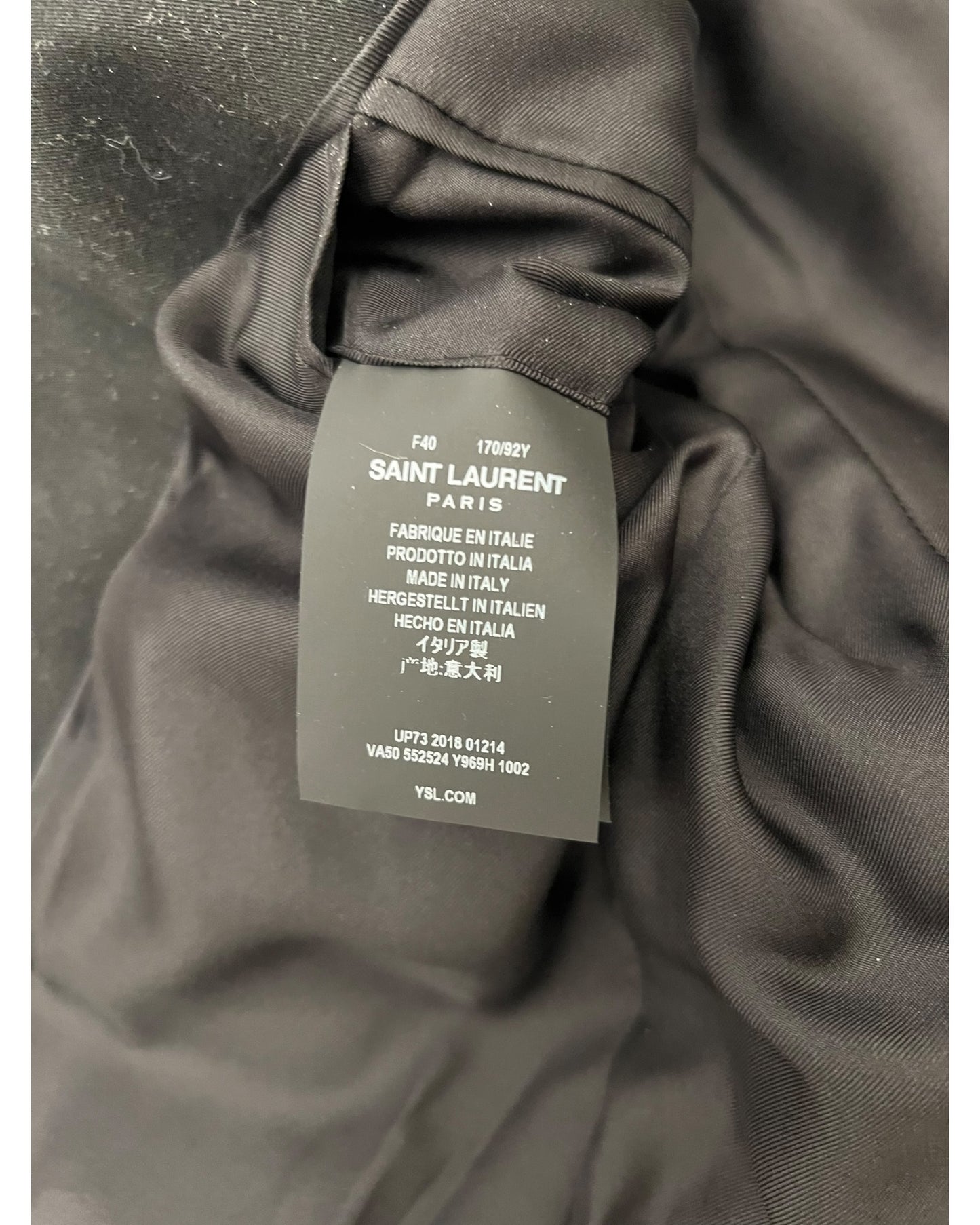 Saint Laurent Black Moleskin Military Jacket – Size 40