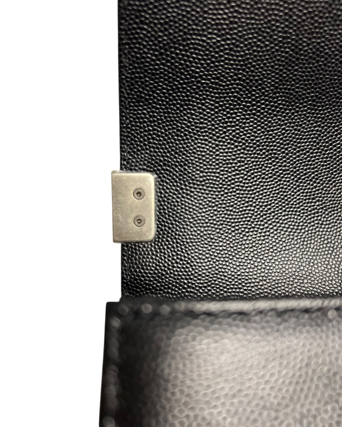 Chanel Boy Small Flap Bag in Black Caviar Leather with Ruthenium Hardware
