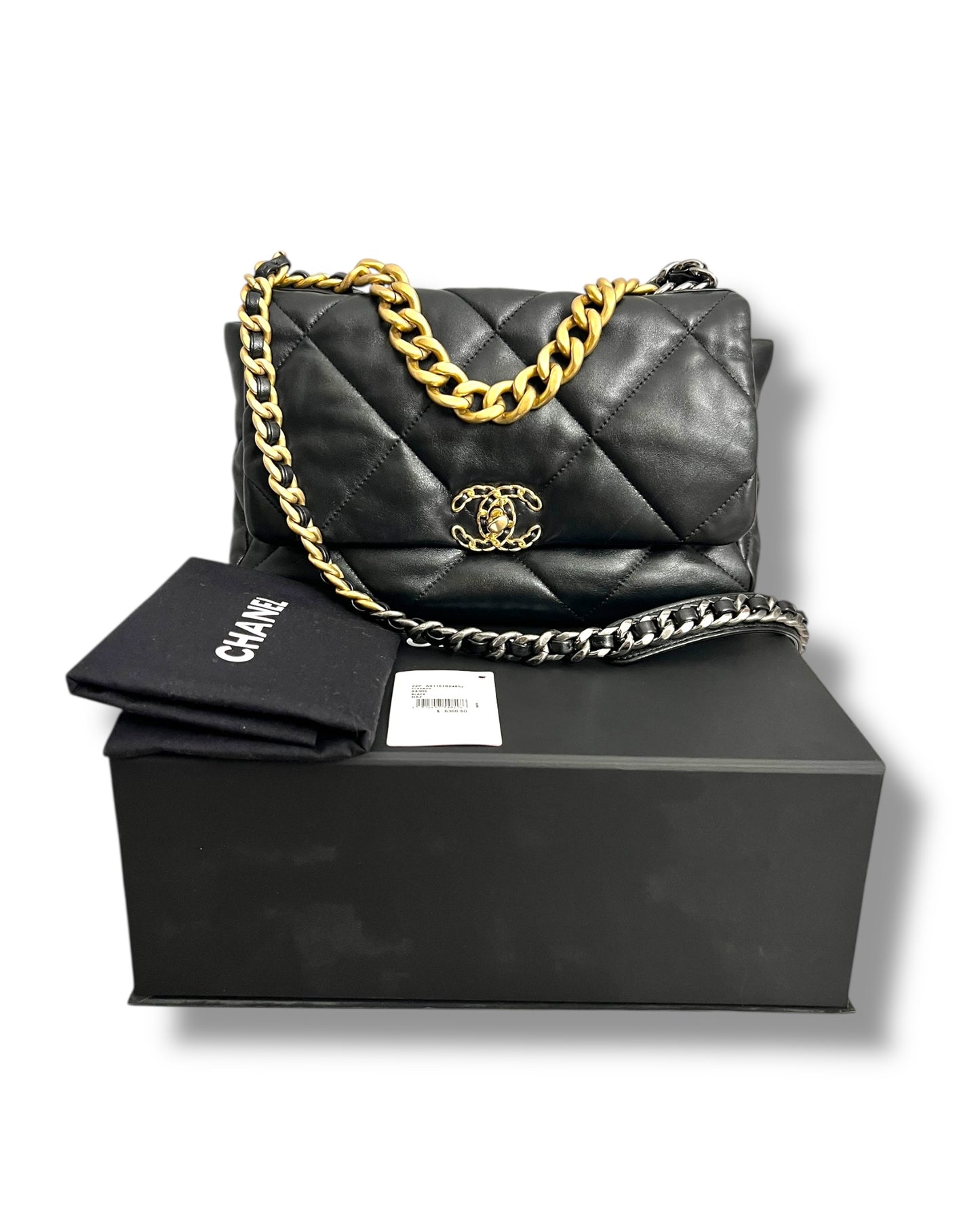 Chanel 19 Large Flap Bag – Black Lambskin, Mixed Hardware – (22P Collection)