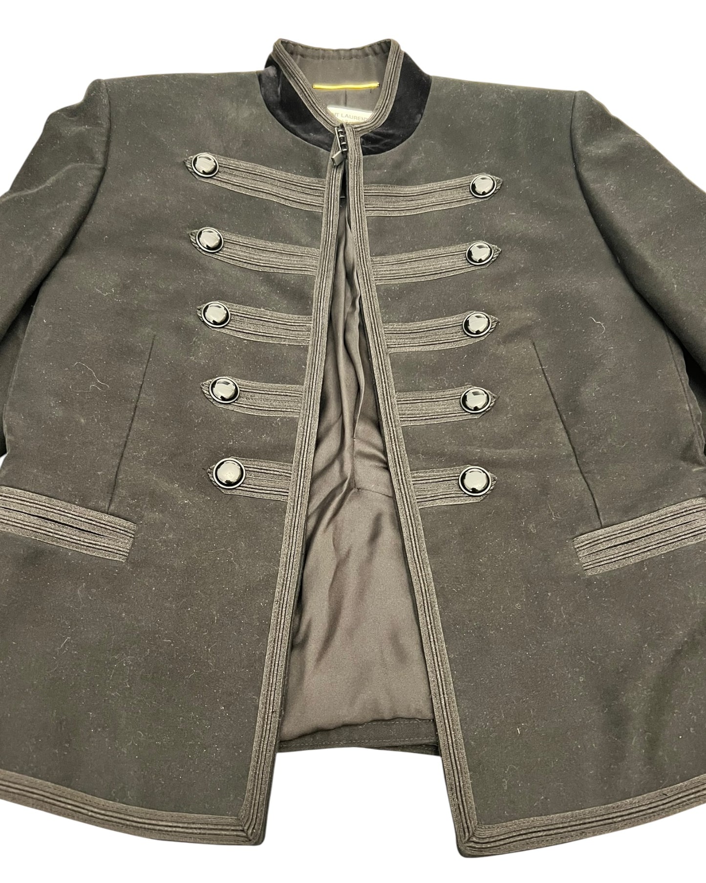 Saint Laurent Black Moleskin Military Jacket – Size 40