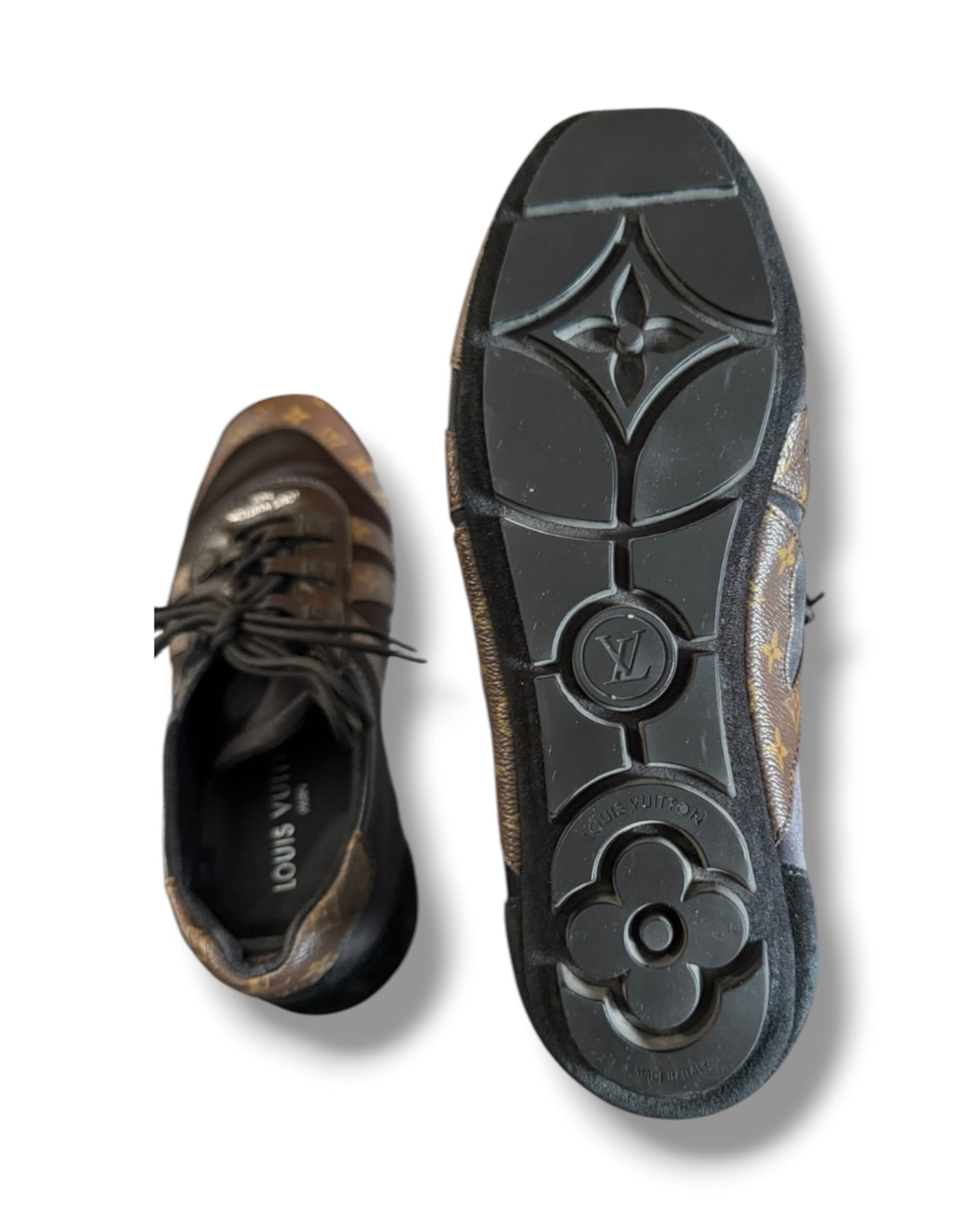 Louis Vuitton Monogram Trainers – Brown & Black – Size 37.5
