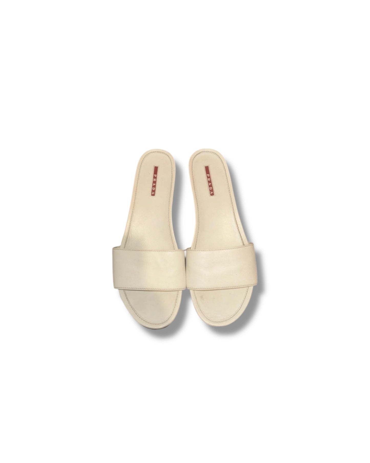 Prada Saffiano Leather Wedge Slides | Size 40