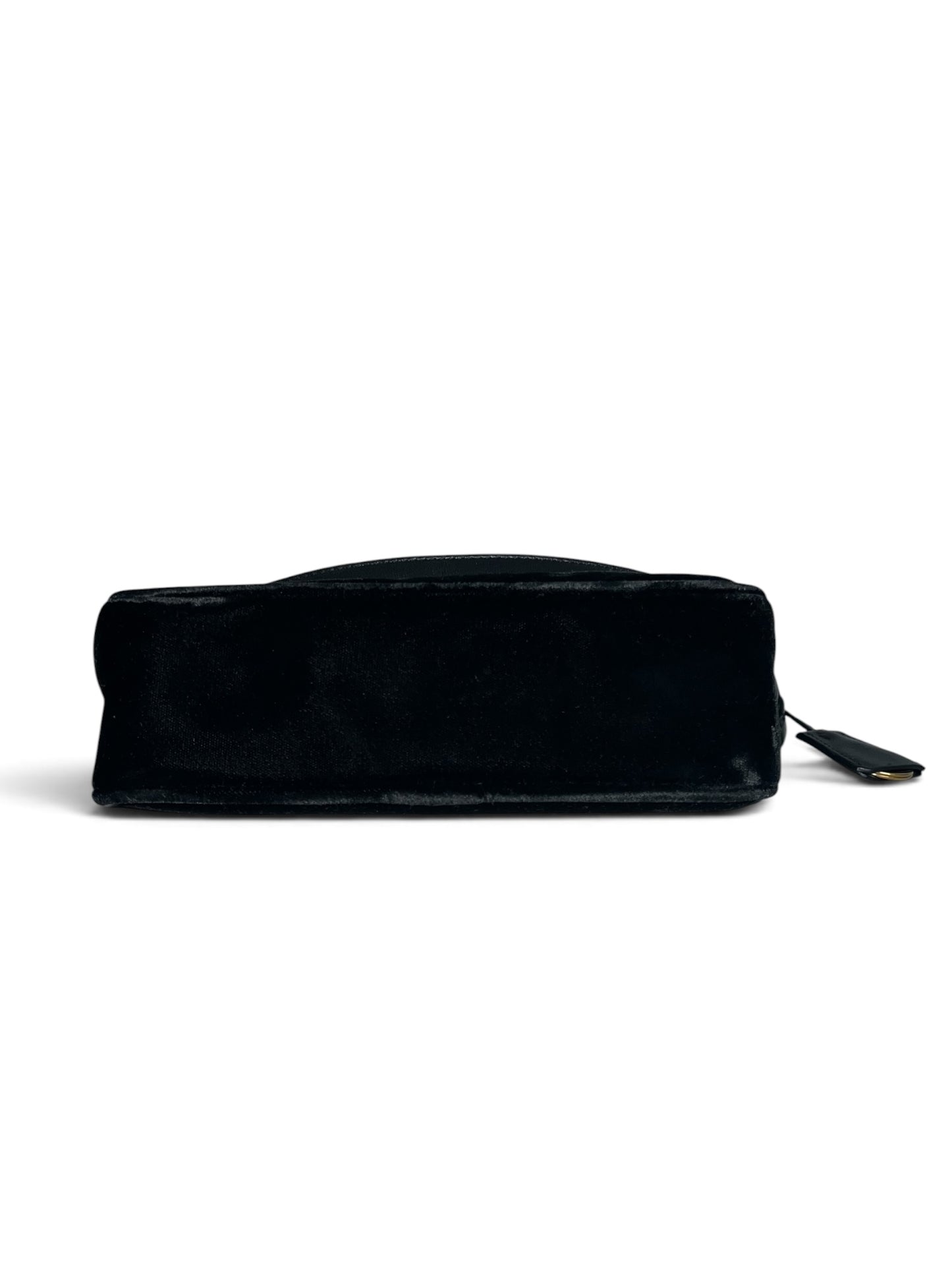 Prada Black Velvet Mini Bag with Gold Chain Strap & Box