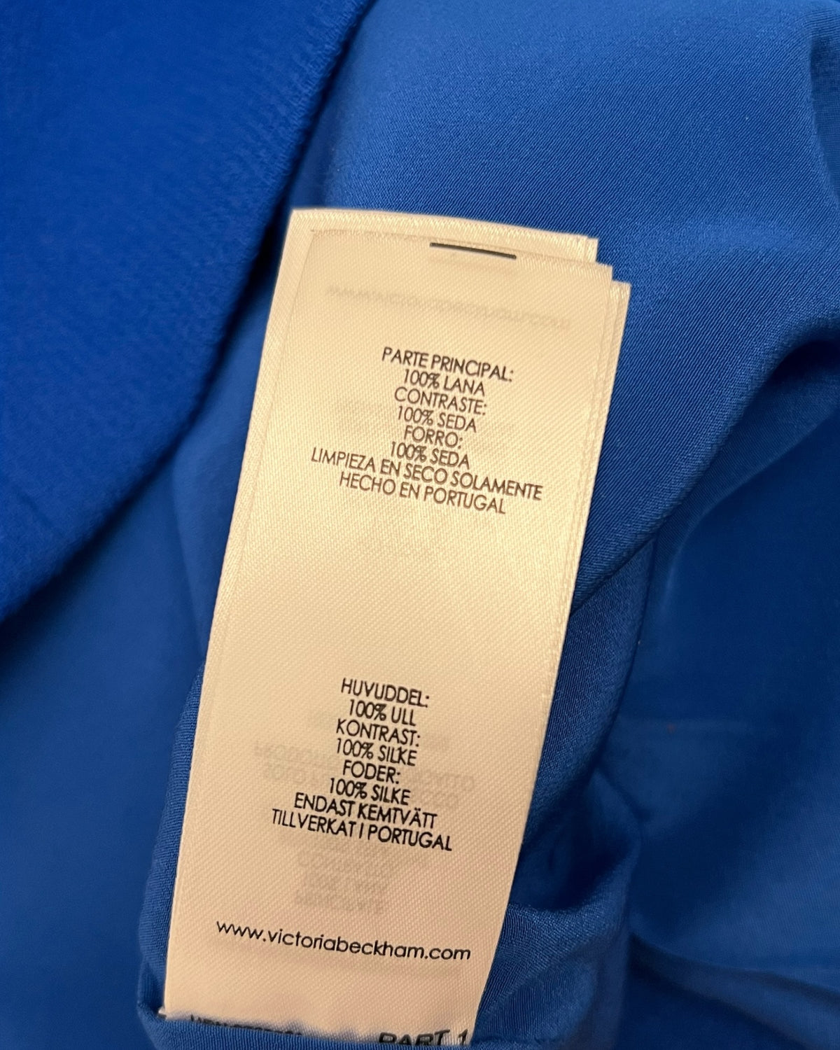 Victoria Beckham Sleeveless Wool & Silk Shift Dress – Cobalt Blue – UK 10
