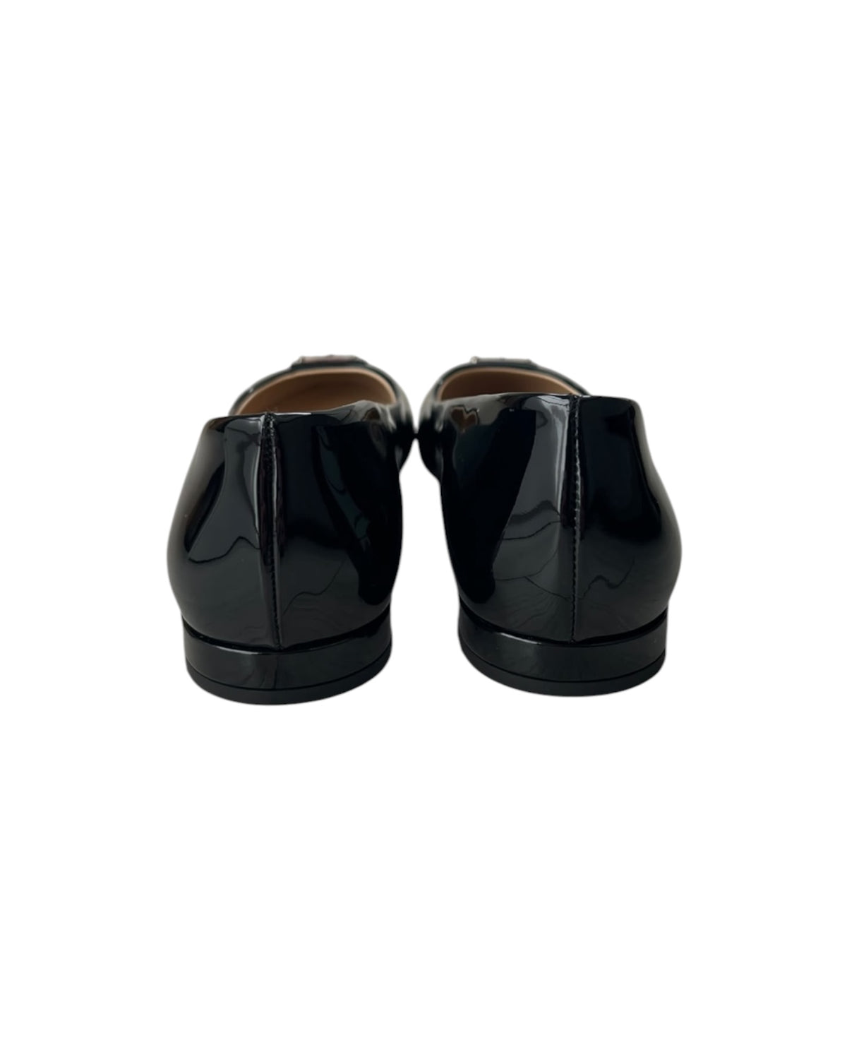 Prada Black Patent Leather Ballet Flats