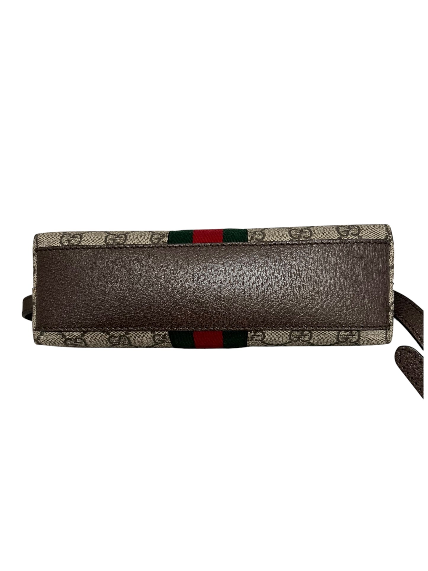Gucci Ophidia Small GG Supreme Shoulder Bag with Web Stripe & Gold-Tone GG Hardware