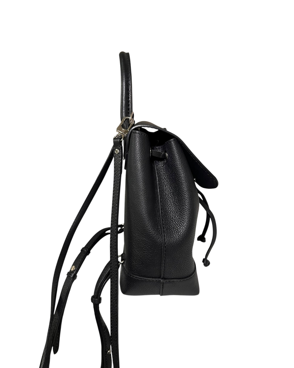 Louis Vuitton Lockme Backpack Black Leather Silver-Tone Hardware