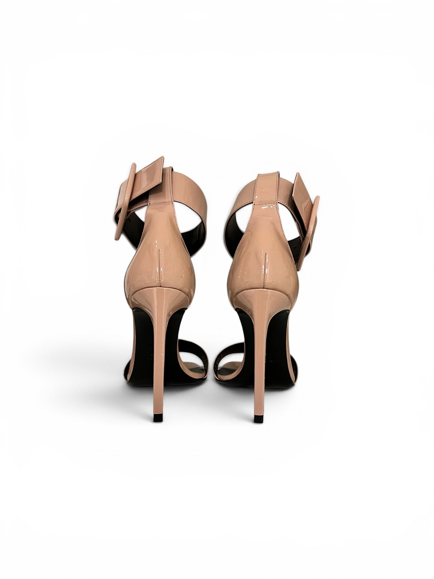 Saint Laurent Tribute Patent Leather Sandals Pink | Size EU 36