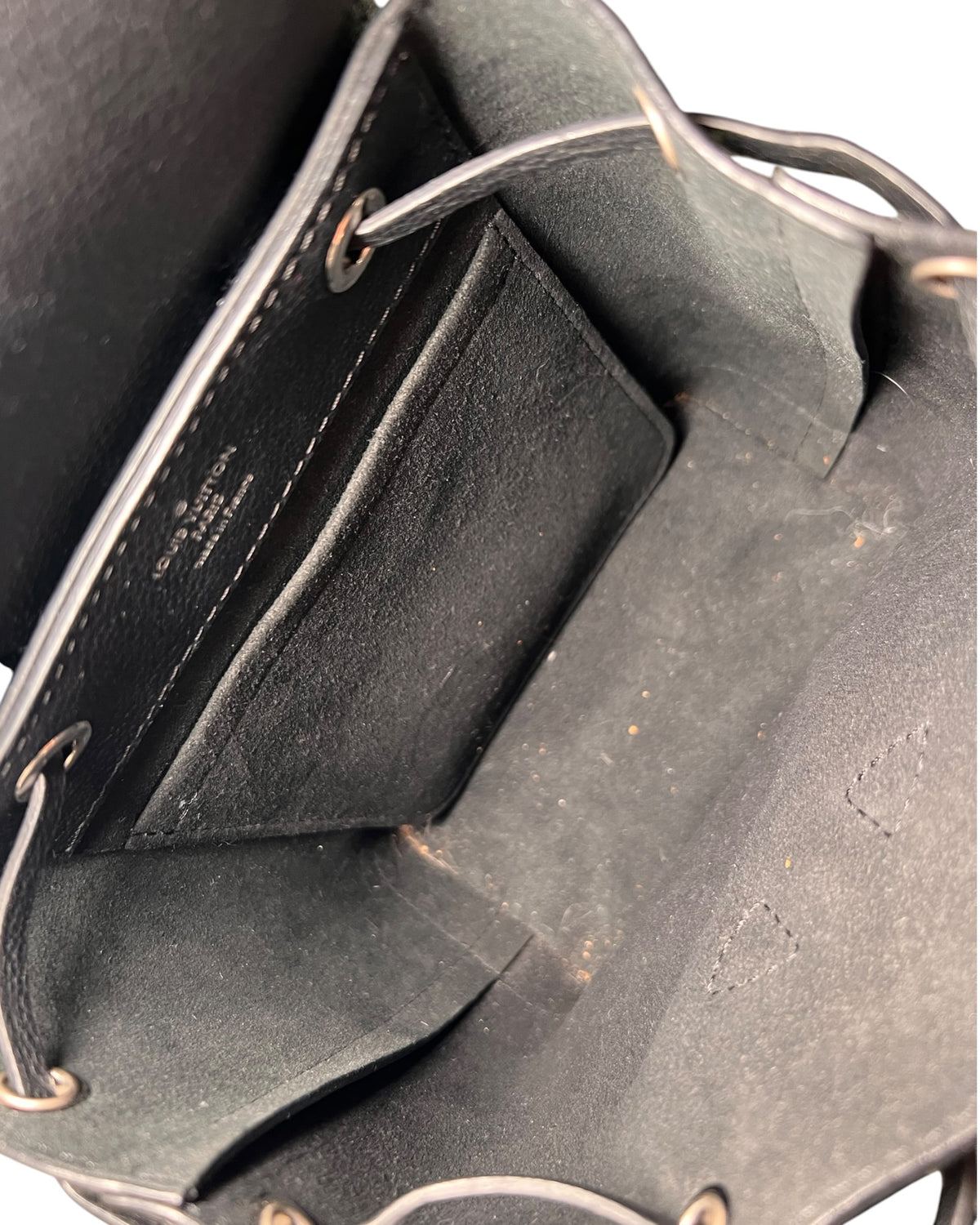 Louis Vuitton Lockme Backpack Black Leather Silver-Tone Hardware