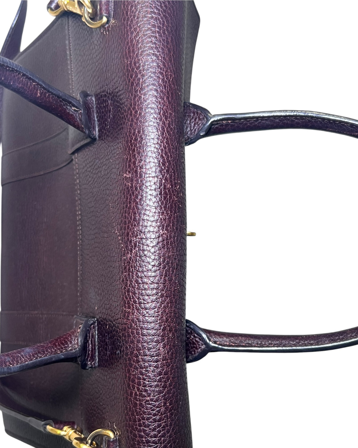 Mulberry Bayswater with Strap in Oxblood Grained Leather – Gold Hardware