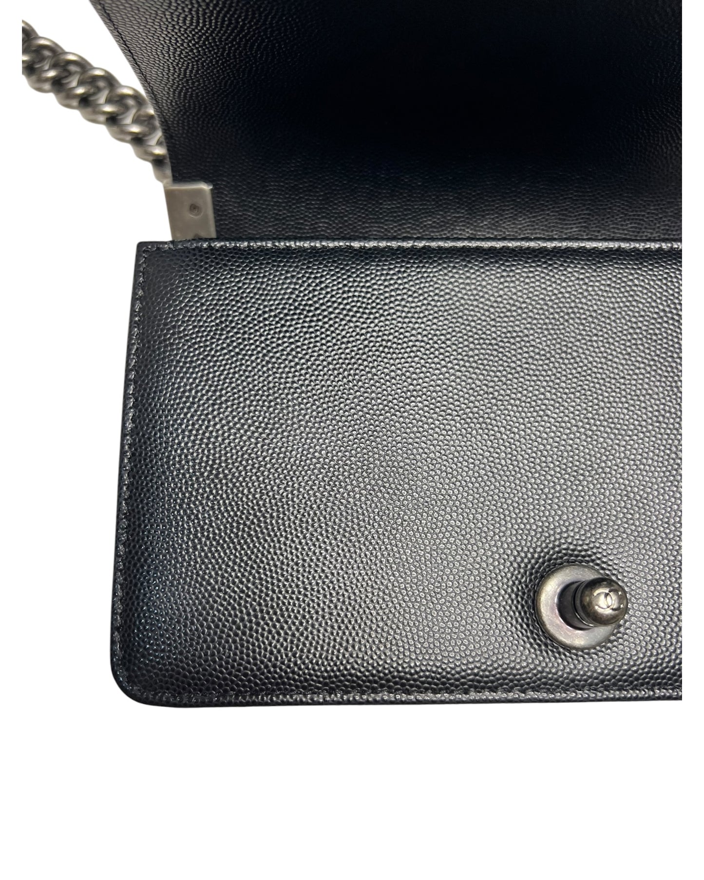 Chanel Boy Small Flap Bag in Black Caviar Leather with Ruthenium Hardware