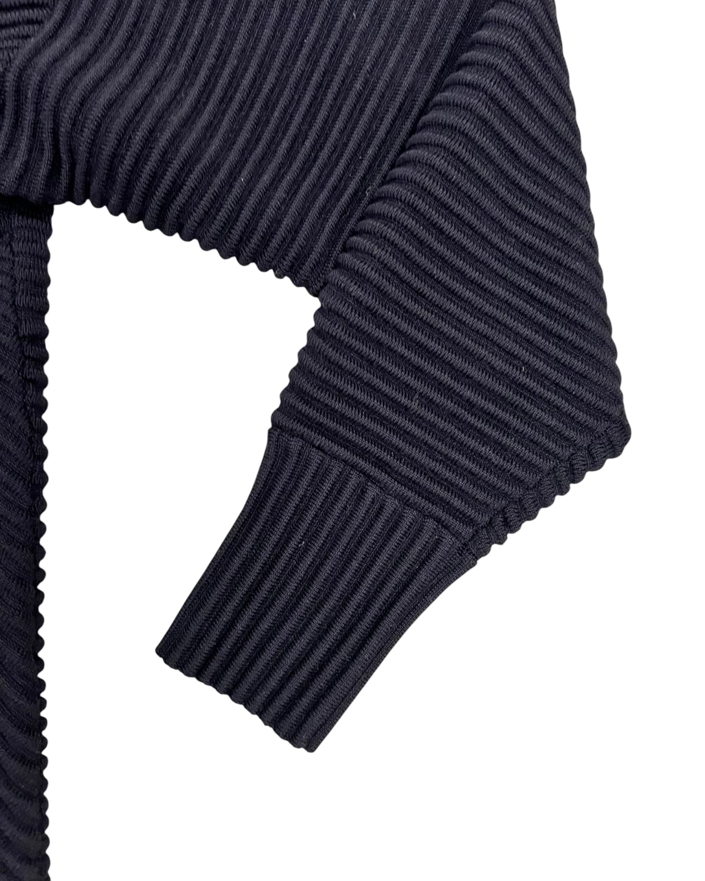 Victoria Beckham Black Ribbed Wrap Knit Jumper – Size L