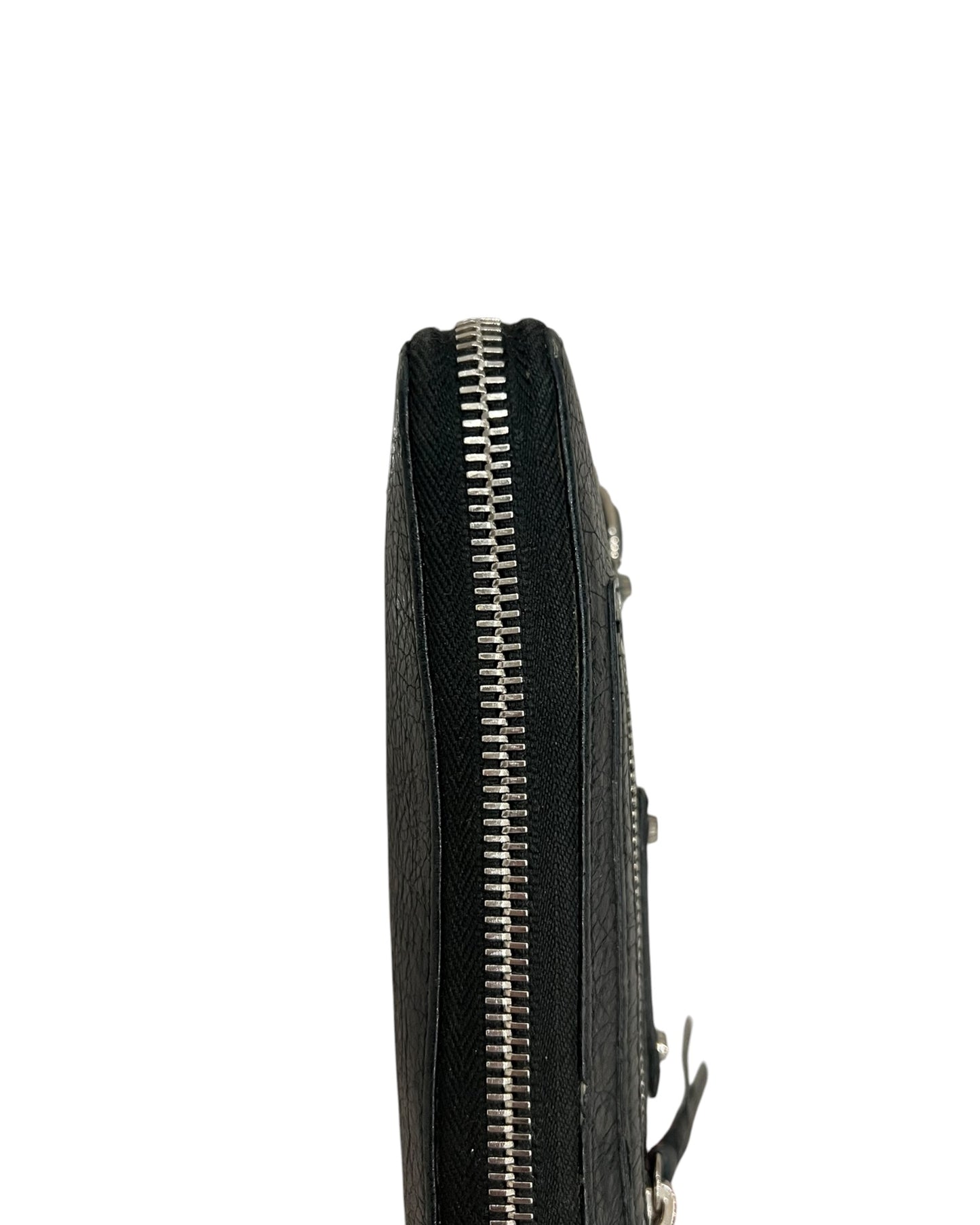 Balenciaga Classic Zip Around Wallet - Black Leather