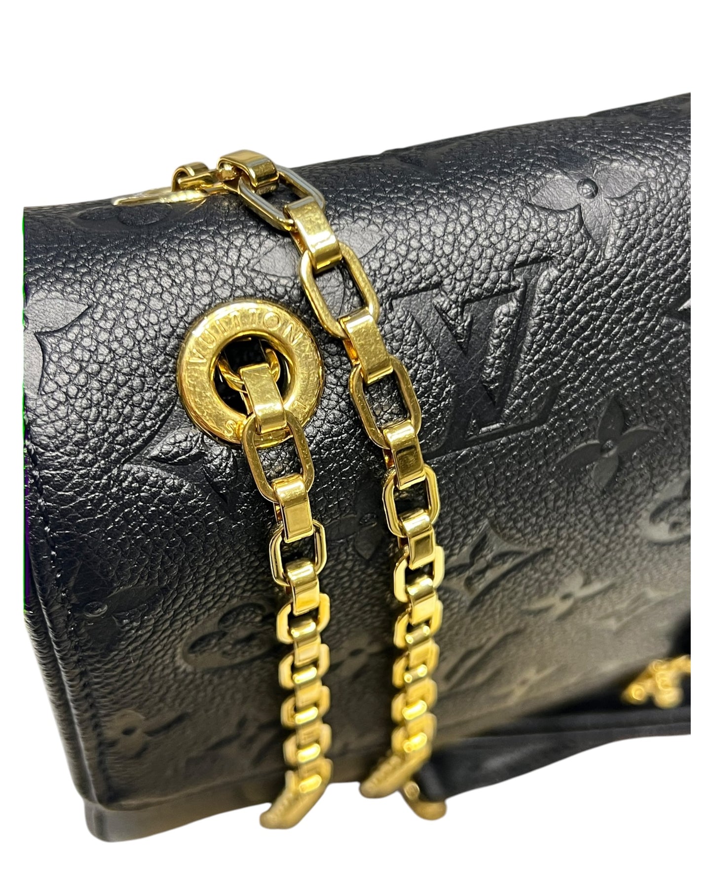 Louis Vuitton Saint-Germain MM Black Monogram Empreinte Leather Shoulder Bag – Gold Hardware