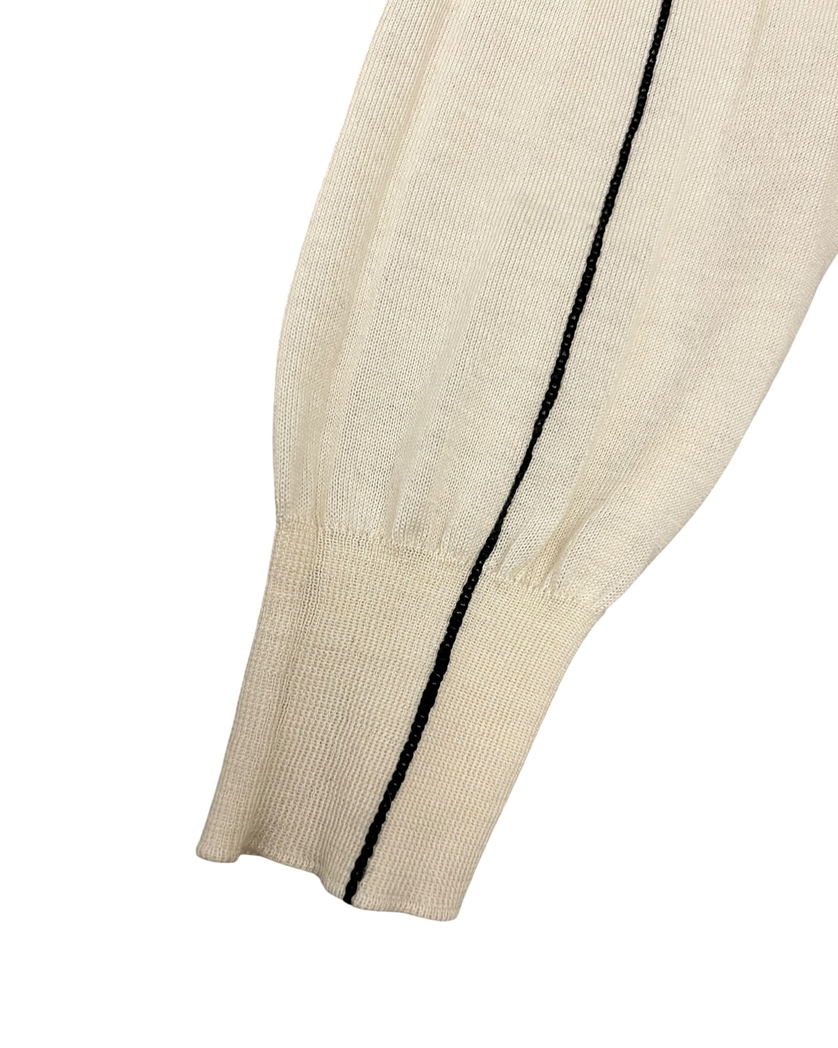 Céline Cashmere & Silk Detail Long-Sleeve Jumper – Cream – Size L