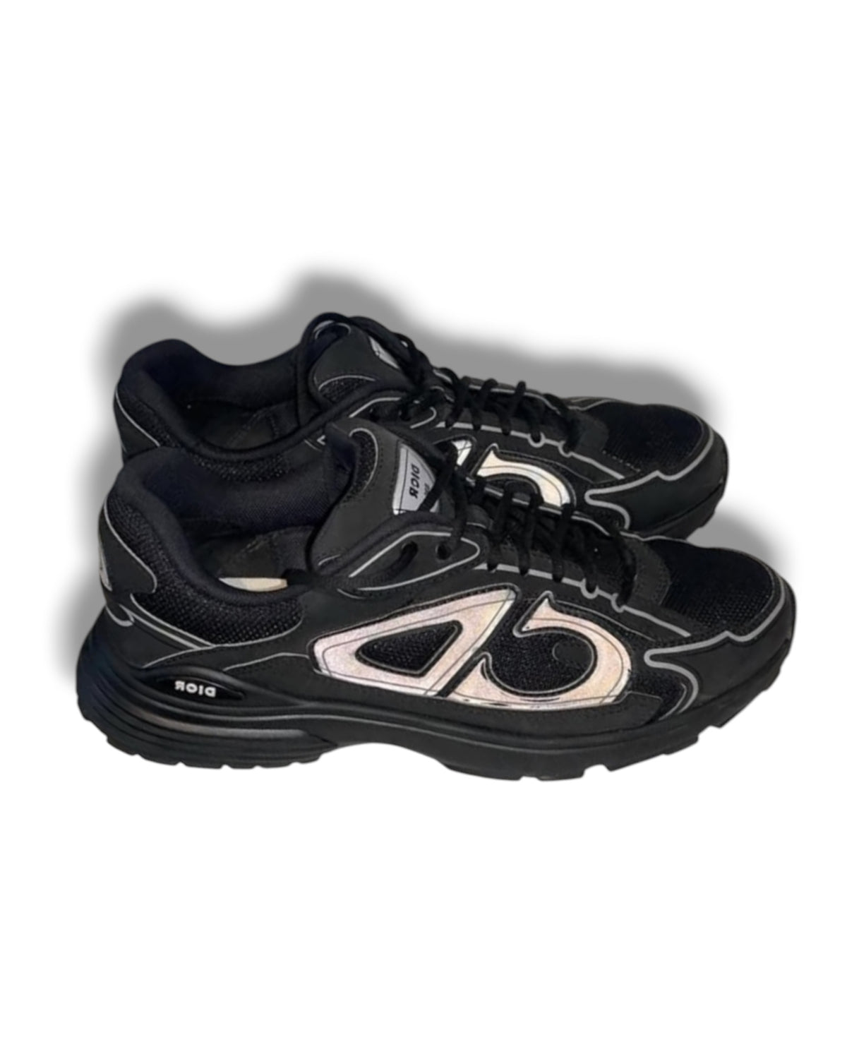 Christian Dior Men’s B30 Trainers – Black / Silver Reflective