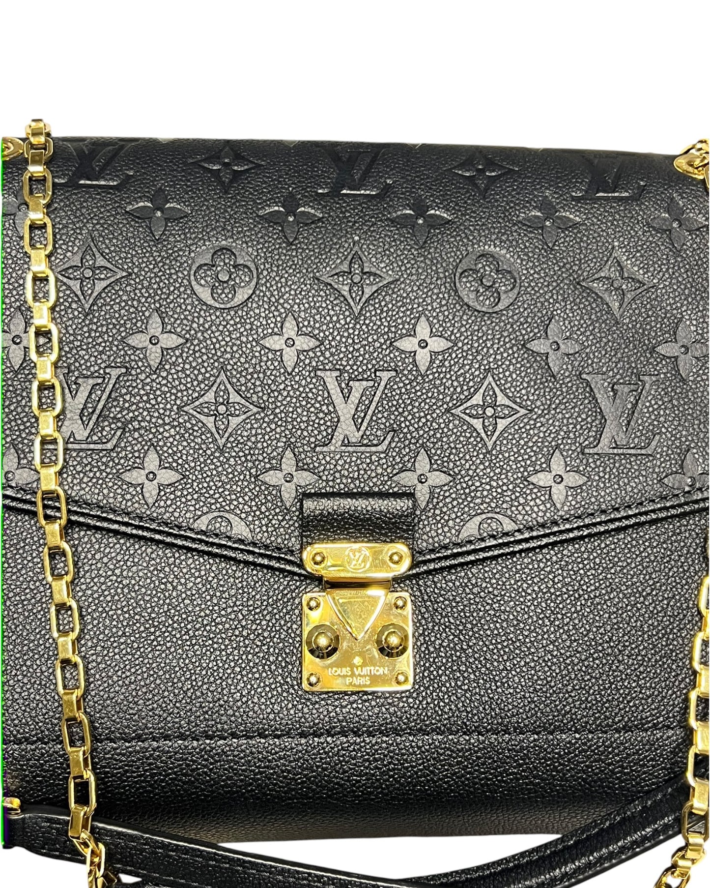 Louis Vuitton Saint-Germain MM Black Monogram Empreinte Leather Shoulder Bag – Gold Hardware