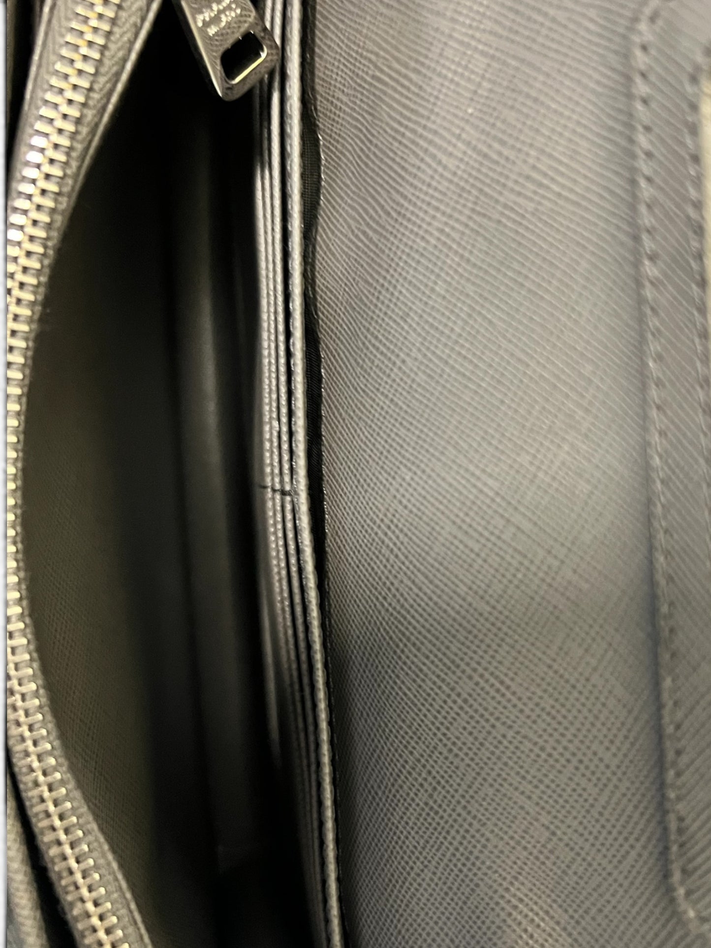 Prada Saffiano Leather Wallet on Chain – Grey