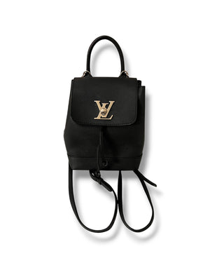 Louis Vuitton Lockme Backpack Black Leather Silver-Tone Hardware