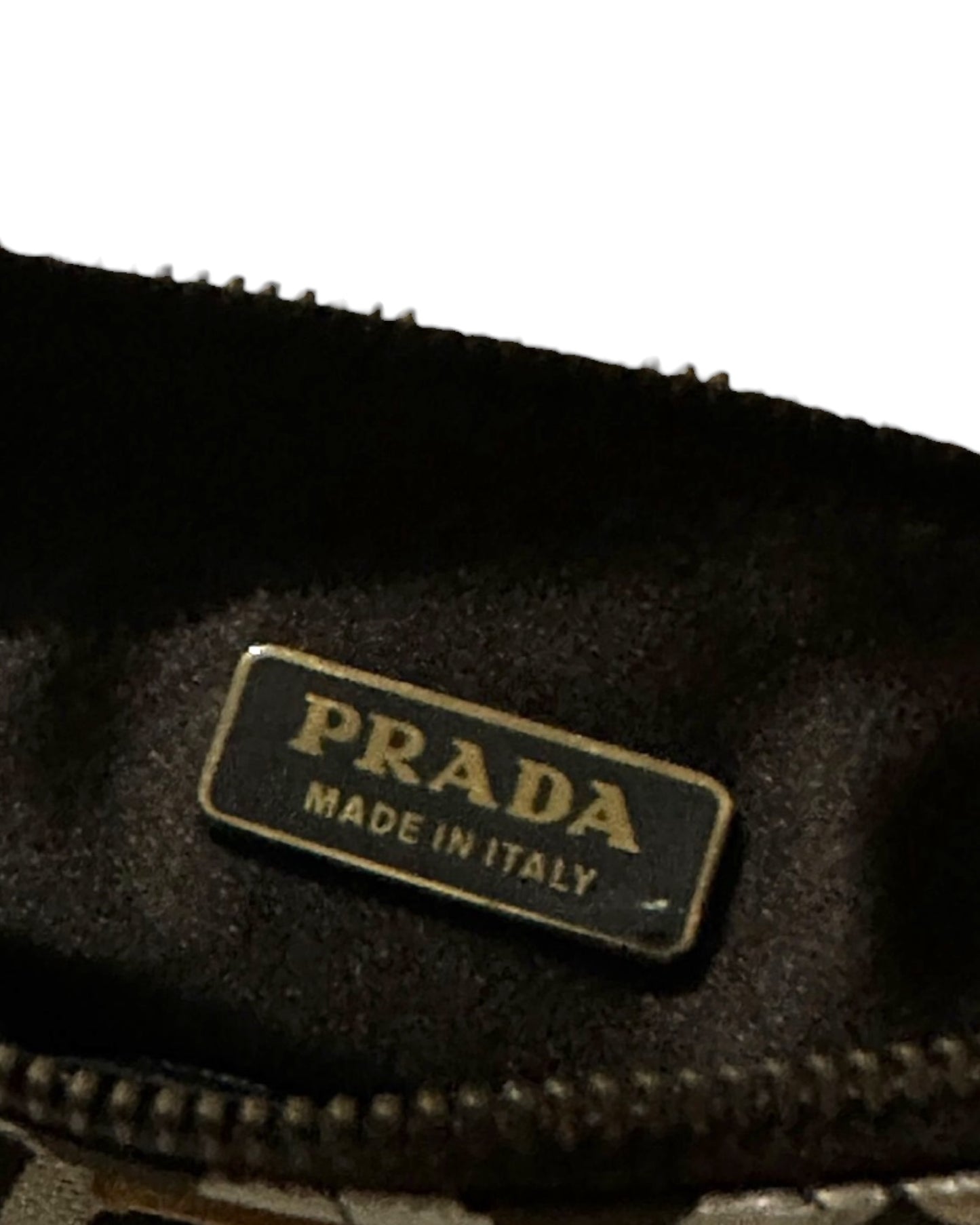 Prada Jacquard Knit Pouch – Geometric Print - The Luxury Savvy