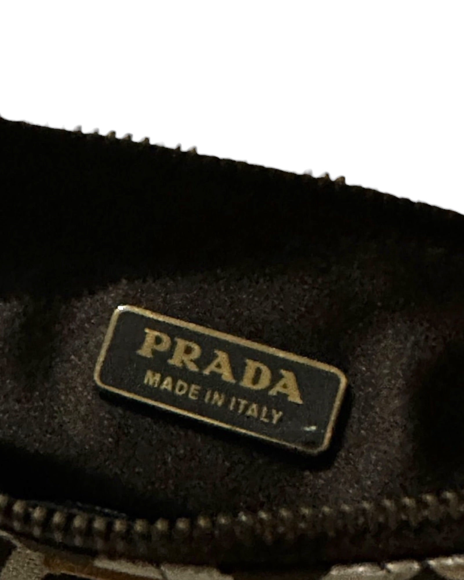 Prada Jacquard Knit Pouch – Geometric Print - The Luxury Savvy