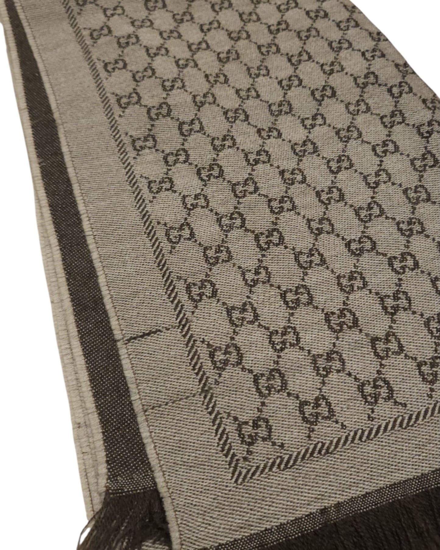 Gucci GG Monogram Scarf | Brown & Beige - The Luxury Savvy