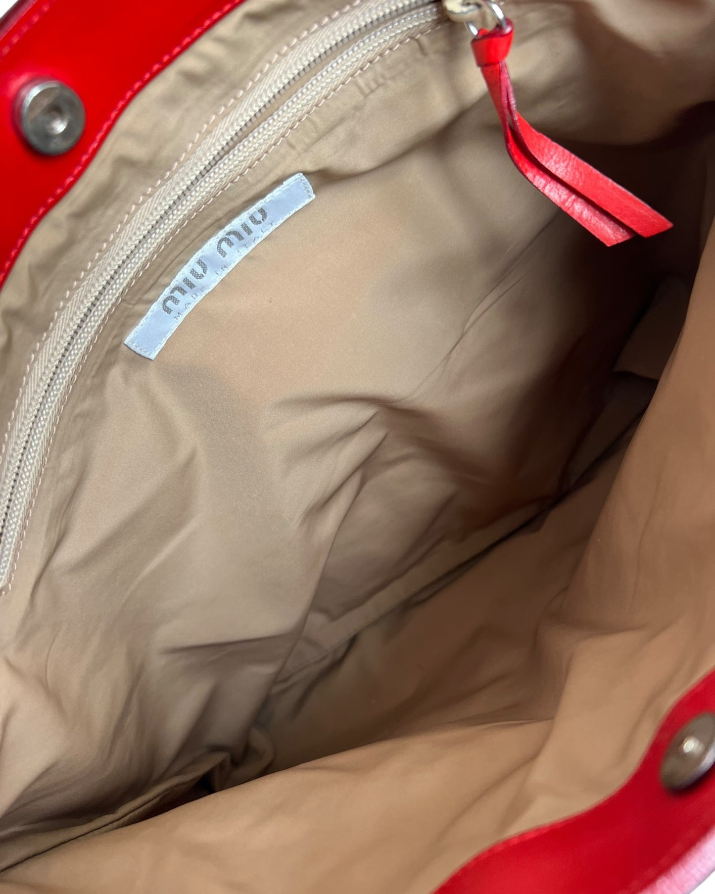 Miu Miu Vintage Flat Red Leather Bag