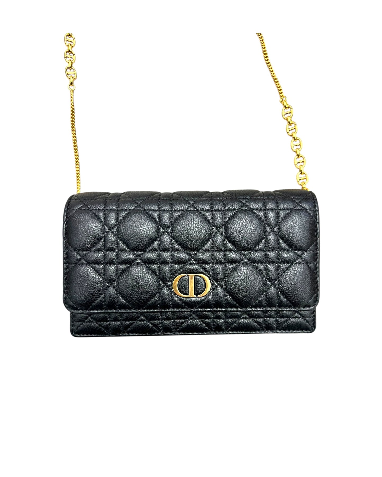 Christian Dior Small Dior Caro Wallet on Chain – Black - The Luxury Savvy