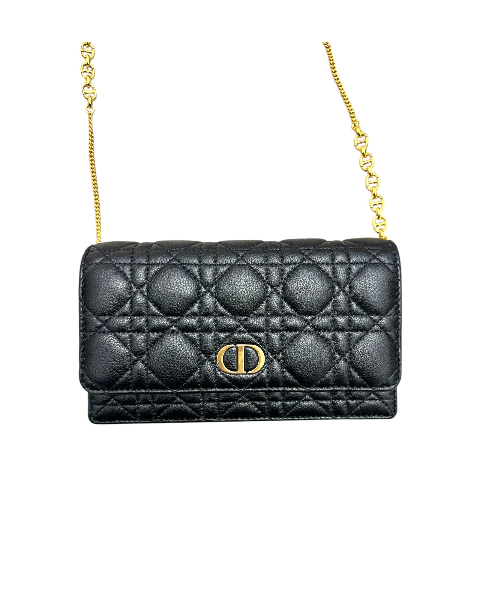 Christian Dior Small Dior Caro Wallet on Chain – Black - The Luxury Savvy